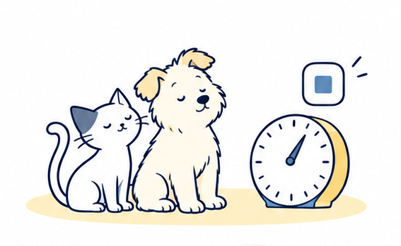Original cat and dog illustration for Use your Pet Temp Scanner